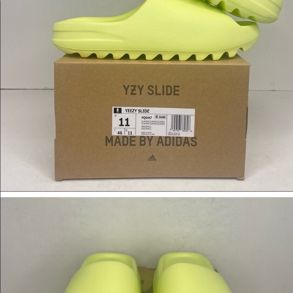 Adidas Yeezy Slide “Green Glow” NEW 2022 - Picture 2 of 4
